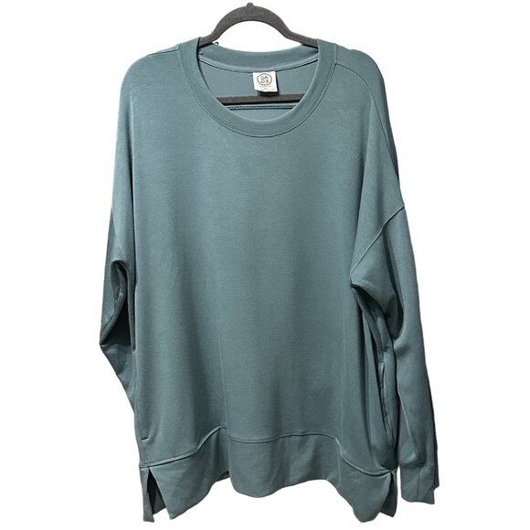 Sage Collective women’s sz 2X sage green soft long sleeve drop shoulder cozy top - Picture 1 of 6